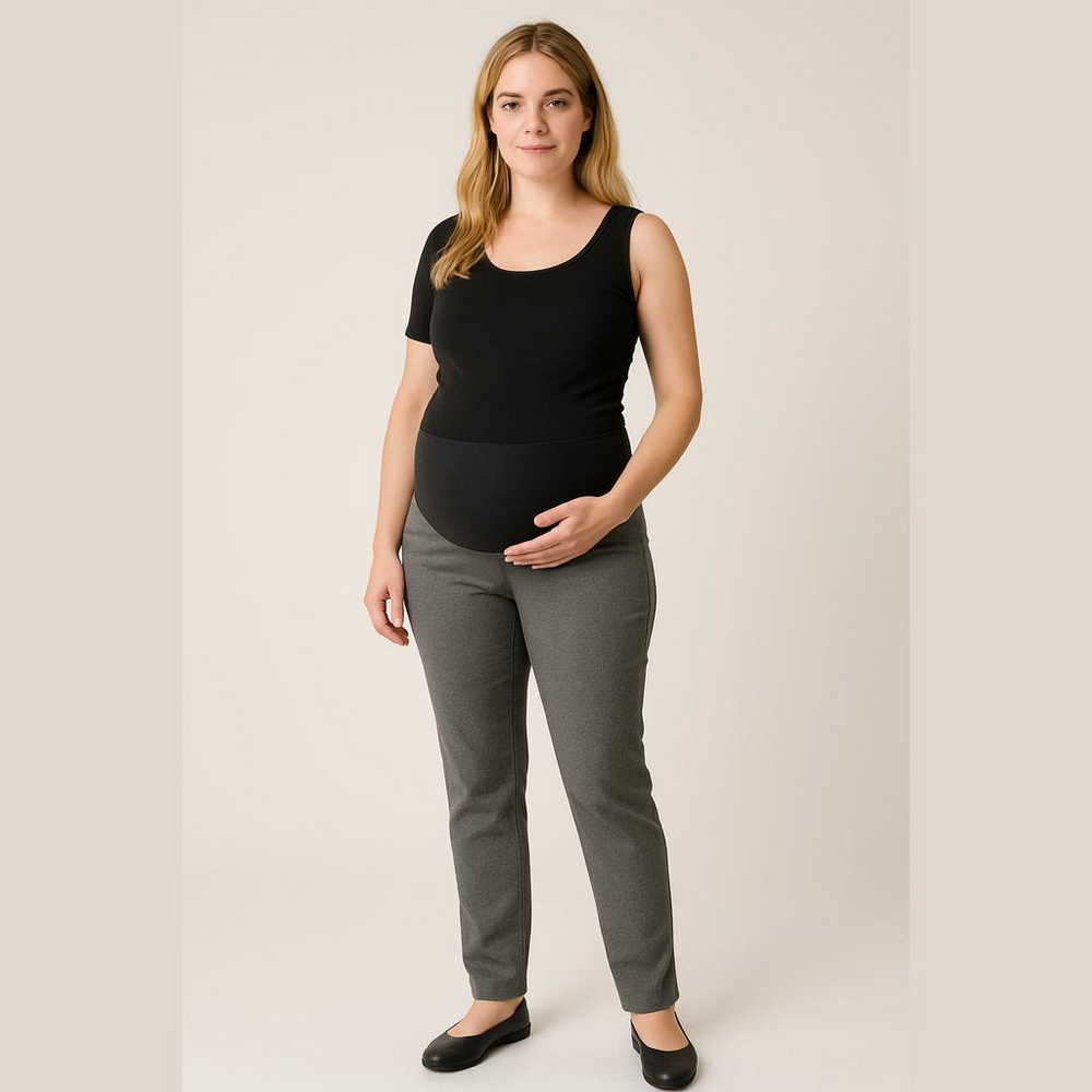 NWT Time & Tru Maternity Leggings, Size Large, Gray & Black